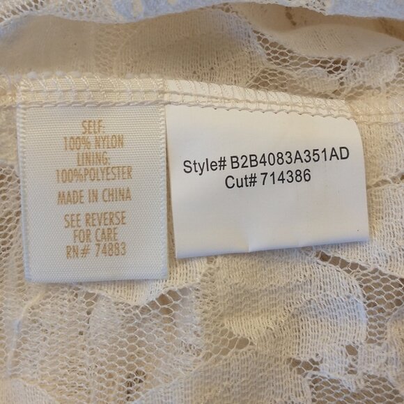 Women's ADiva Off White Lace Sheer Long Sleeve Blouse Size Large - Picture 7 of 11